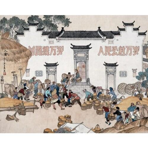 Scenery canvas prints oil painting modern Chinese artist masterpiece poster celebration of good harvest