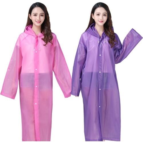 3PCS EVA Raincoat Translucent Protable Thick Poncho Waterproof Rainwear Adult Men Women Outdoor Rainproof Trip