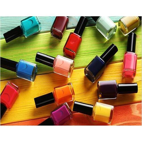 Full diamond embroidery Colorful Nail Polish sticker puzzle diy diamond painting mosaic square round paintings by numberZP-2028