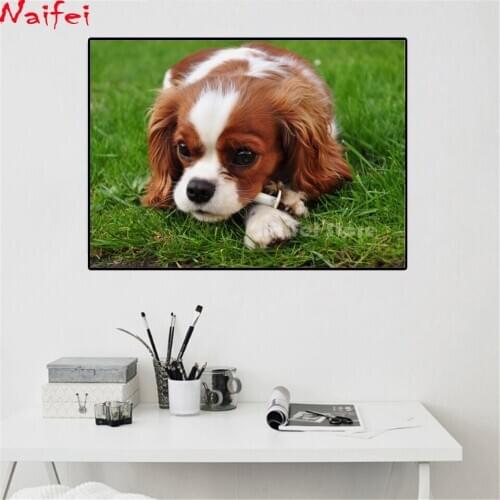 Full Square/Round 5D Diamond Painting"King Charles Spaniel"dog 3D Diamond Embroidery cross stitch Diamond Mosaic Art Home Decor
