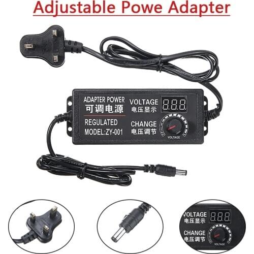 Adjustable AC To DC 3V-12V 9V-24V Universal Adapter With Display Screen Voltage Regulated Power Supply Adapters