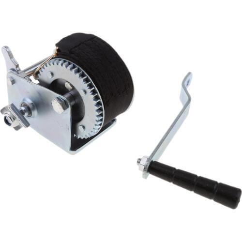 600LBS Boats Marine Trailer Hand Winch Gear System with Nylon Straps and Hooks