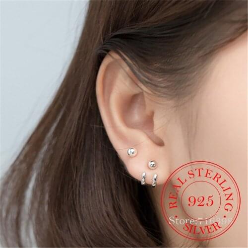 Fashion Jewelry 925 Sterling Silver Stud Earrings For Women Kids Wedding Jewelry boucle d'oreille Hypoallergenic eh1347