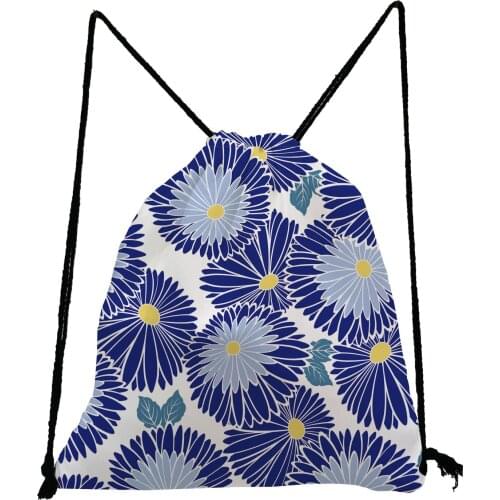 Blue Floral Printed Backpack Beautiful Backpack For Teenager Unisex Eco Travel Bag High Capacity Shoe Bag to School Storage Bag