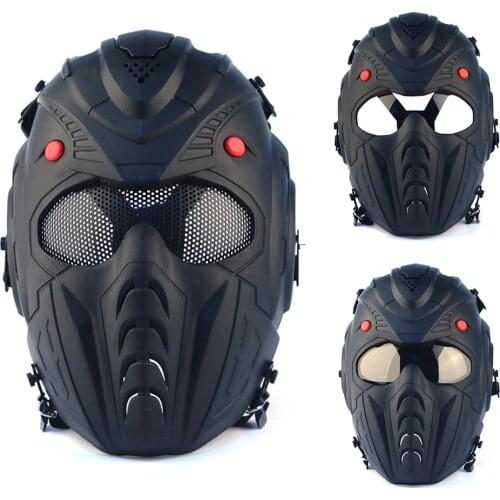 Tactical Full Face Paintball Mask Timemen Skull PC Lens Steel Mesh Safety Goggles Mask Military Hunting Airsoft Protective Mask