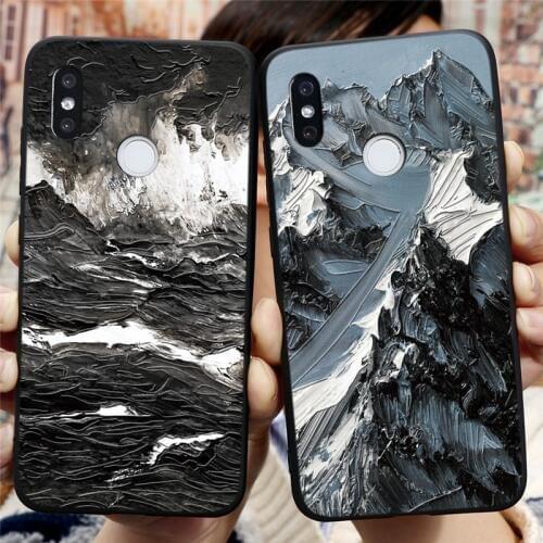 3D Emboss Case For Xiaomi Redmi 9 5 Plus 6A 7A 8A 10X K20 K30 Note 4X 5A 5 6 7 8 9 Pro 8T 9s Mountain Flower Silicone Back Cover