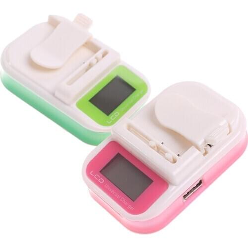 Mobile Universal Battery Charger LCD Indicator Screen For Cell Phones USB-Port