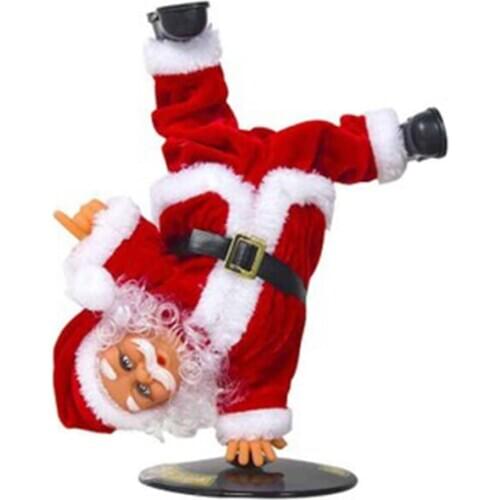 Funny Christmas Toys Electric Santa Claus Doll Can Handstand Street Dancing with Music Swing Electric Plush Toy Christmas Gift