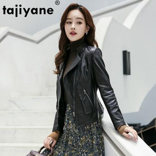 Tajiyane Womens Leather Jacket Short Motocycle Women Clothes Sheepskin Coat Female Spring Autumn Motos Jackets CN196P11 WPY560