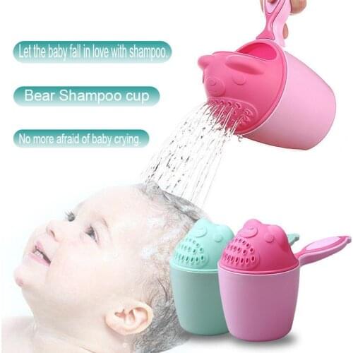 1PC Cute Cartoon Shampoo Cup Kids Wash Hair Shampoo Baby Spoon Bath Water Watering Swimming Bottle Cup Shower Bath Product A2W3