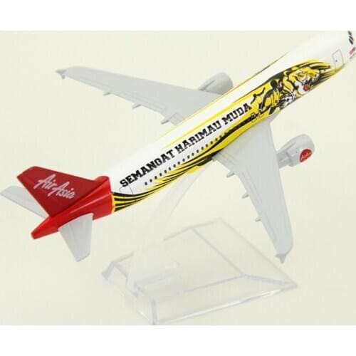 16cm 1:400 Scale Air Asia Airbus A320 Tiger Airplane Model Colorful Painting Aircraft Plane Model Collectible Free Shipping