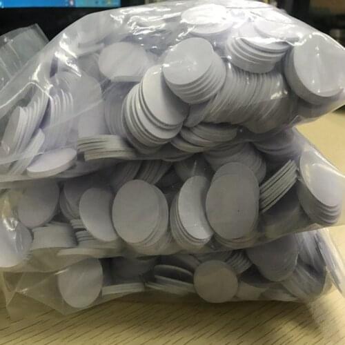 3000pcs/lot 25MM 125khz 3M glue Proximity tag rfid PVC RFID coin tags