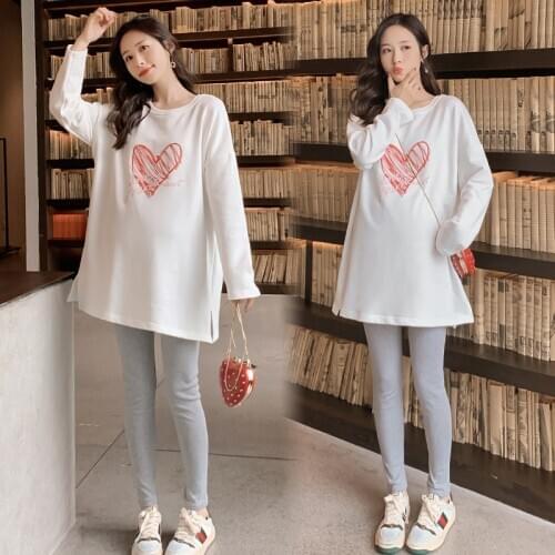 9811# Maternity Clothes Spring Autumn Cotton Floral Pregnant Women Suit Clothes for Pregnant Women Pants Suit