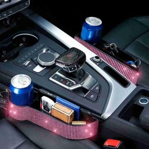 Diamond Car Seat Crevice Storage Box Seat Gap Slit Pocket Catcher Organizer Universal Car Seat Card Phone Holder Pocket