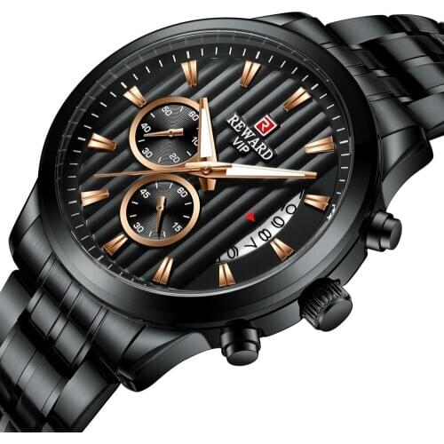 Top Brand Luxury Mens Watches Stainless Steel Quartz Sport Watch Men Chronograph Waterproof Wrist Watches Male Clock