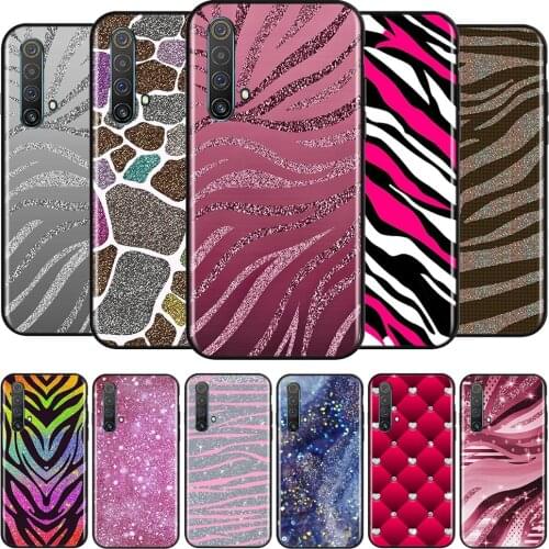 Zebra Pattern Shining Silicone Cover For Realme V15 X50 X7 X3 Superzoom Q2 C11 C3 7i 6i 6s 6 Global Pro 5G Phone Case