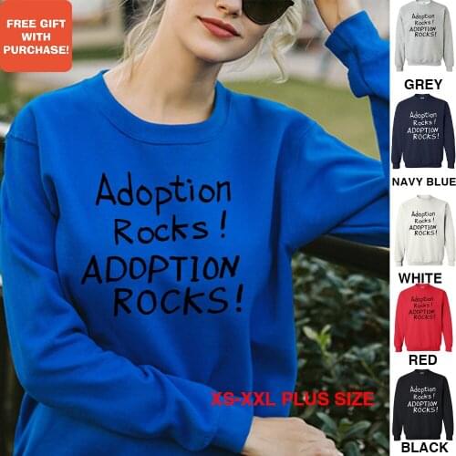 BLINGPAW ADOPTION ROCKS! Mens Women Unisex Crewneck Sweatshirt Heavy Blend Crew Neck Long Sleeve Plus Size Punk
