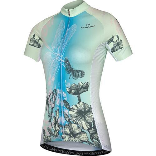 KEYIYUAN Cycling Spring Summer Short Sleeve Womens Clothing Mountain Bike Riding Shirt Sunscreen Breathable Outdoor Sportswear