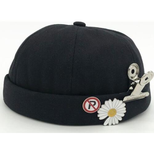 KPOP G-Dragon Landlord Hat Hip Hop Melon Hat with Pins Clips Daisy Peaceminusone Beanies Unisex Accessories wj 485