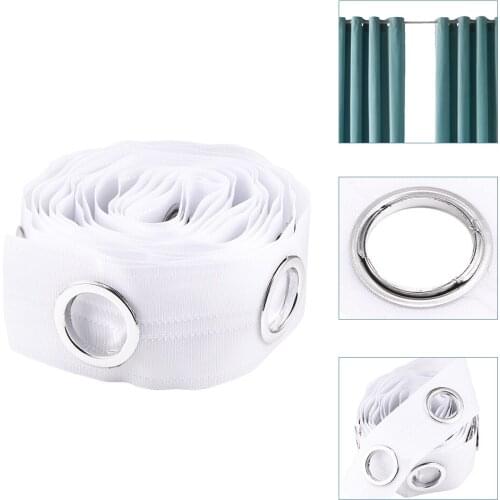 8 Holes/1m White Pleat Curtain Curtain Ring Cloth Accessories Grommet Pull Eyelets Punching Hook Belt Tape Home Decor