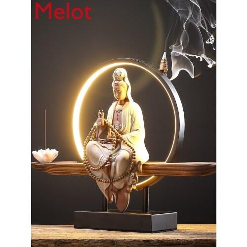 Master Handmade Living Room Home Ceramic Backflow Incense Burner Buddhist Holy Things Feng Shui Fortune Lucky Decorations Desk