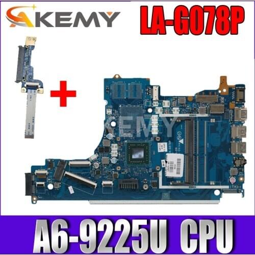 AKemy 15-DB 15T-DB motherboard Mainboard For HP laptop L20478-601 EPV51 LA-G078P CPU:A6-9225U DDDR4 100% test OK