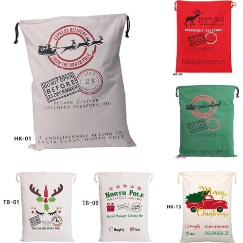 Best Selling Christmas Santa Sacks Canvas Gift Storage Bag Home Supplier Large Capacity Ornament Poratble Drawstring For Gift