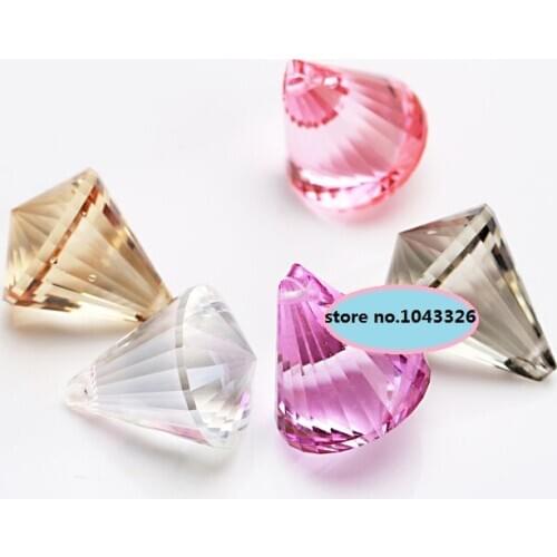 Multicolor 10pc 30mm Crystal bead curtain pandent DIY transparent lighting ball cone crystal beads Pendant Wedding decoration