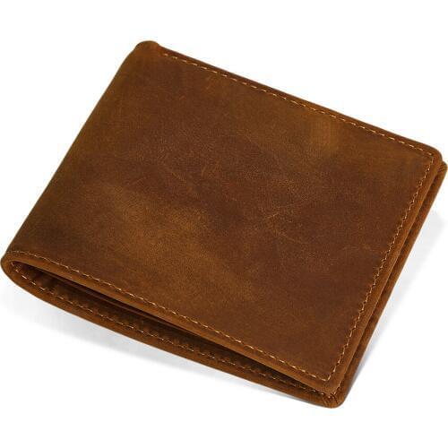 Men Wallet Leather Genuine Solid Wallets Vintage Wallet Card Holder Short Wallet Carteira Masculina for Male Boyfriend Gift