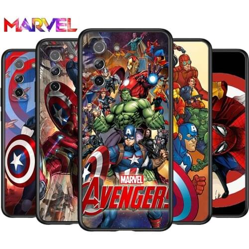 Marvel Avengers for Samsung Galaxy S21 Ultra Plus Note 20 10 9 8 S10 S9 S8 S7 S6 Edge Plus Black Soft Phone Case