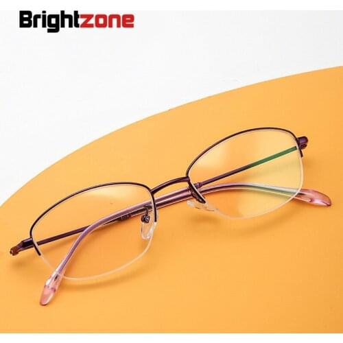 New Metal Half Rim Fashion Womens Myopia Old Flower Ultra Light Stable Simple Temperament Glasses Frame Small Eyeglasses Frames