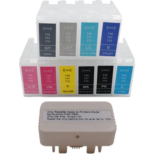 Europe T46S T46Y T47A Refillable Ink Cartridge No Chip Or Chip Reset For Epson SureColor SC-P700 SC-P900 P700 P900 Printers