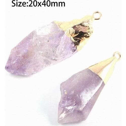 Natural Stone Pendantsr Fashion irregular Amethysts Exquisite charms DIY bracelet necklace for Jewelry Making Reiki Healing Gift