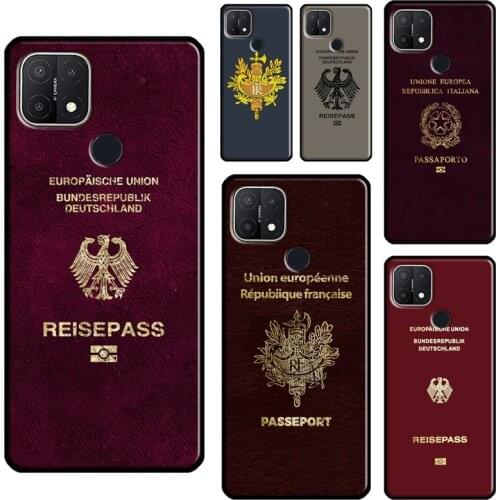 German Italian French Passport For OPPO A15 A91 A83 A1K A3S A5S A5 A9 A31 A53 2020 A52 A72 Reno 4 Pro 2 Z F7 Phone Case