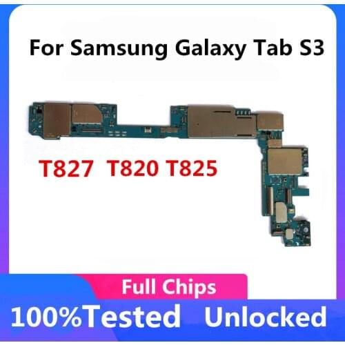 Unlocked Mainboard for Samsung Galaxy Tab S3 T820 T825 T827 Motherboard Original Logic Board Full Chips Clean IMEI For Galaxy S3