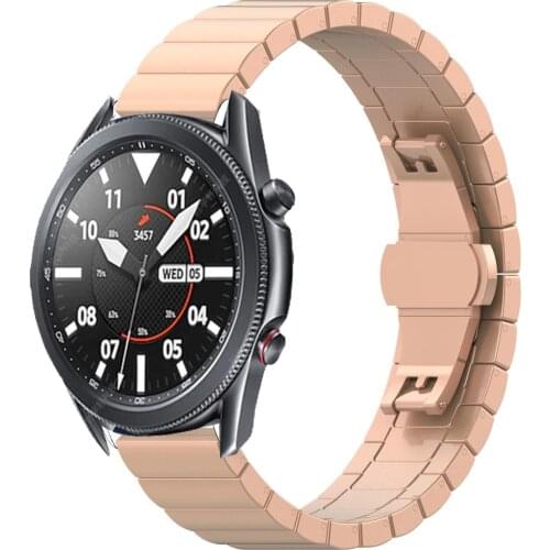 20mm 22mm Watch Band Strap for Samsung Galaxy Watch3 41mm 45mm 42 46mm Gear S3 Stainless Steel Replacement Smart Watch Bracelet