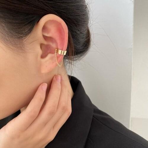 1Pc Simple Fashion Punk Style Chain Alloy Clip Ear Cuff Popular Jewelry No Piercing Earrings Ear Bone Clip Buckle