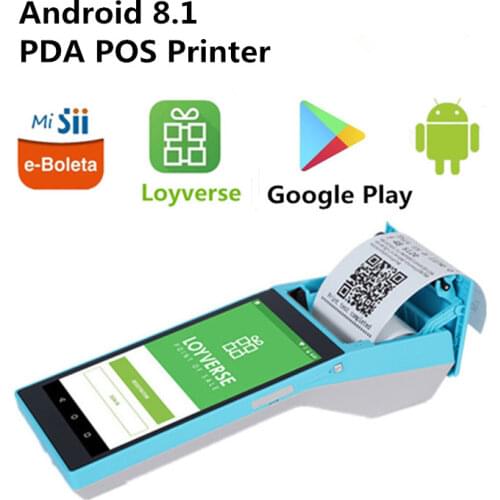 Wireless Android WiFi Bluetooth portable PDA 5million camera LCD scanner retail POS cash register 58 mm thermal receipt printer