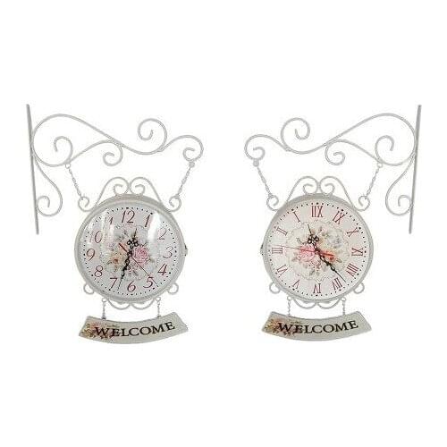 Wrought iron Station Clock Welcome Wall Clock