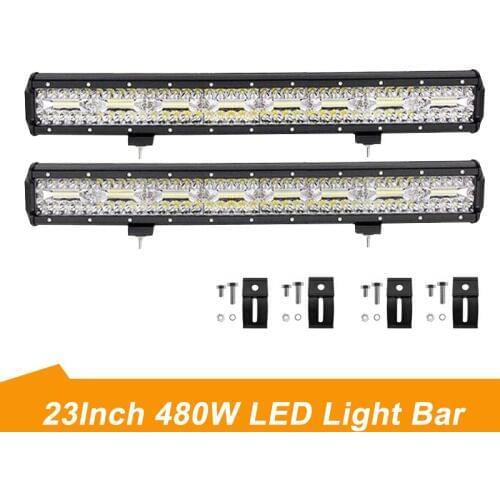 Light Bar 480W 23" Led Work Light Offroad 4x4 Straight Combo Beam Auto Driving fog light for Boat Tractor Truck SUV ATV barra
