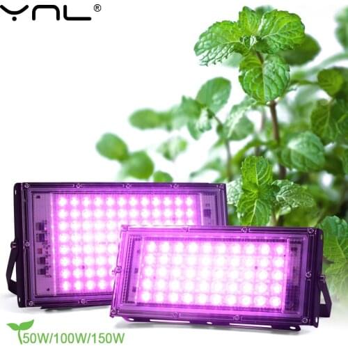 LED Grow Light 50W 100W 150W AC 220V Phyto Lamp Full Spectrum LED Floodlight Indoor Plants Hydroponic Greenhouse Growth Lighting