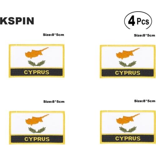 Cyprus Rectangular Shape Flag Iron on Saw on Patches Embroidered Flag Patches National Flag Patches for Clothing