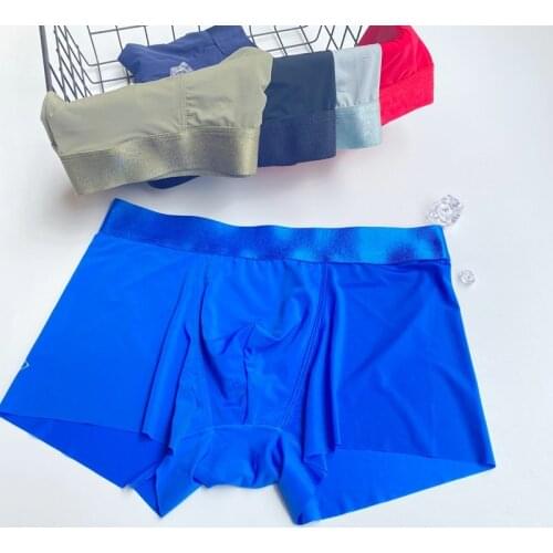 Underwear Boxer Men Ice Silk High Quality Breathable Fast Dry Comfortable Thin Shorts Male Flat Pants