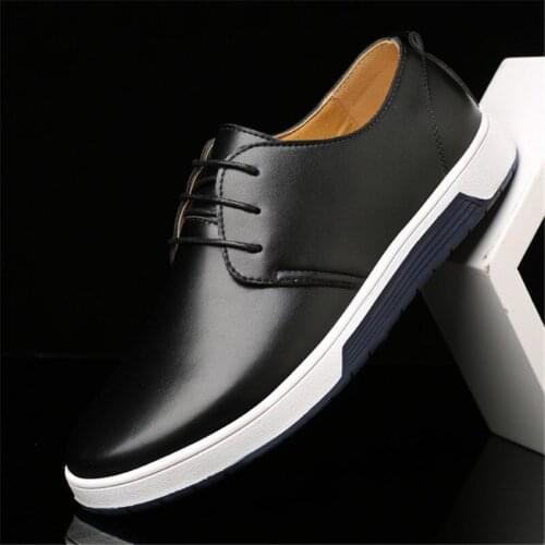 2021 Spring Summer Men Leather Oxfords Shoes Brogue Lace Up Mens Casual Shoes Luxury Brand Moccasins Loafers Plus Size 38-48