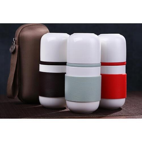 Unique outdoor travel ceramic tea cup Creative combo filter with ceramic coffee cup Carry the cup