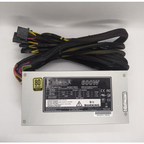 High efficiency rack-mounted 600W power supply 2U Industrial server PSU ENH2160 with the switch 100-240V active PFC 80PLUS