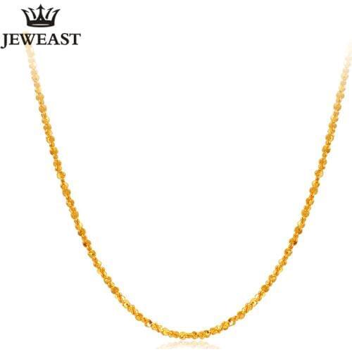 XXX 24K Pure Gold Necklace Real AU 999 Solid Gold Chain Beautiful Smooth Shiny Upscale Trendy Classic Fine Jewelry Hot Sell New