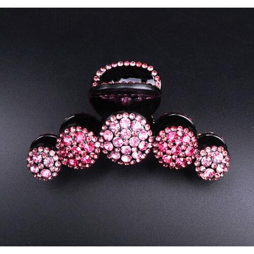 Korea Big Rhinestone Crab Hair Clips Crystal Hairpins For Women Girls Elegant Pontail Clip Barrettes Hair Accessories Headwear