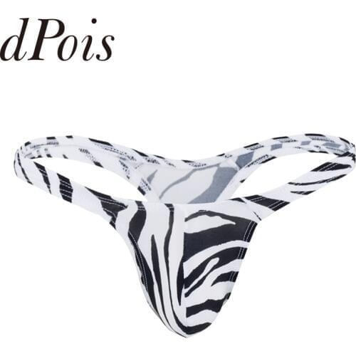 Zebra Mens G-String T-Back Thong Underwear Bulge Pouch String Homme Underpants Bikini Jockstraps Slip Male Panties