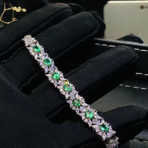 Fashion Talonpaw Stars Natural green emerald Bracelet Natural gemstone Bracelet 925 silver bracelet girl party gift jewelry